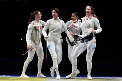 Российские фехтовальщицы золотые призеры олимпиады