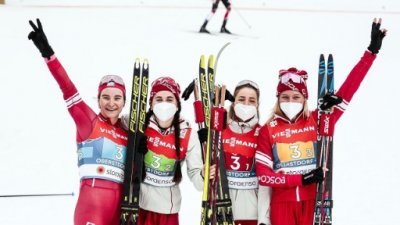 Россиянки заняли первое место в эстафете